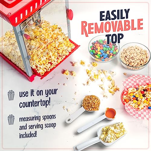 Retro Popcorn Maker Cart, Makes 10 Cups
