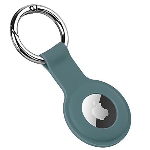 Turquoise Silicone Sleeve with Keychain for AirTags