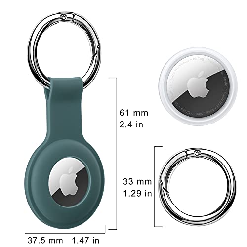 Turquoise Silicone Sleeve with Keychain for AirTags