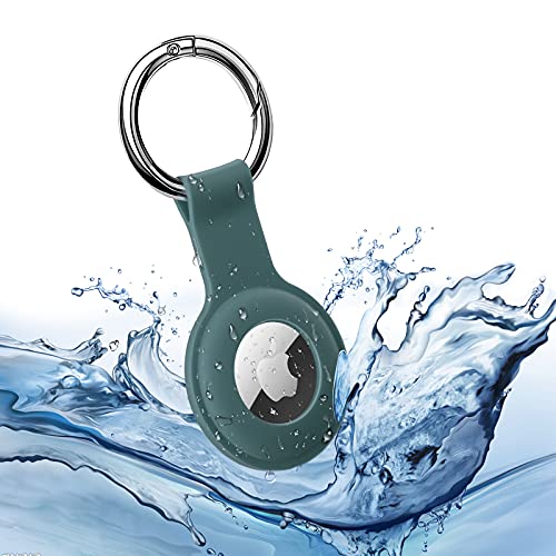 Turquoise Silicone Sleeve with Keychain for AirTags