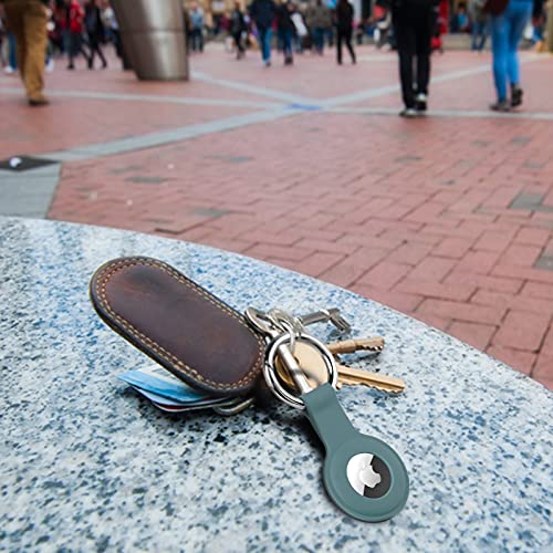 Turquoise Silicone Sleeve with Keychain for AirTags