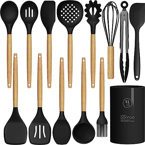 Heat Resistant Silicone Cooking Utensil Set with Holder