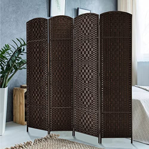 6ft Tall Folding Room Divider Privacy Screen, 4 Panels