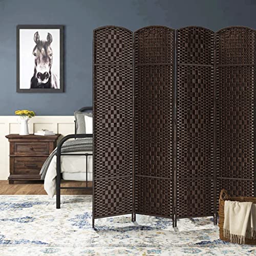 6ft Tall Folding Room Divider Privacy Screen, 4 Panels