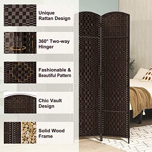 6ft Tall Folding Room Divider Privacy Screen, 4 Panels