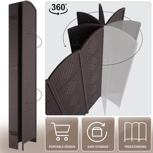 6ft Tall Folding Room Divider Privacy Screen, 4 Panels