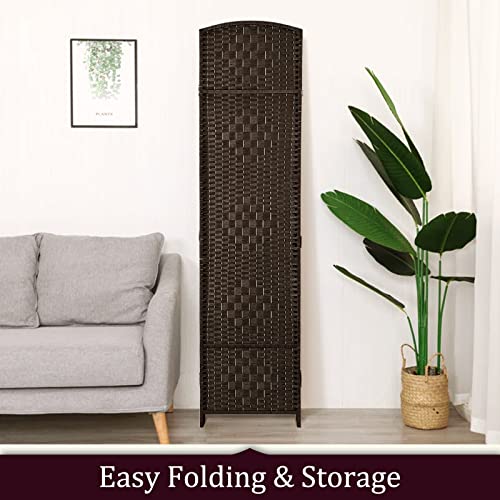 6ft Tall Folding Room Divider Privacy Screen, 4 Panels