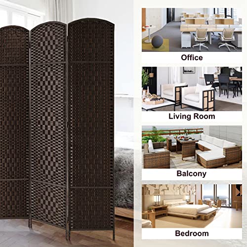 6ft Tall Folding Room Divider Privacy Screen, 4 Panels