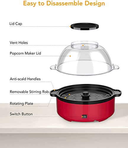Large Microwave Popcorn Maker with Nonstick Plate