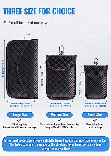Bundle of Faraday Pouches: Car Key Signal Blockers