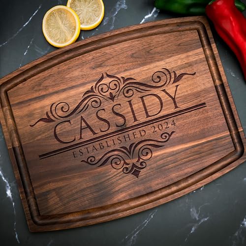 Custom Engraved Cutting Board, 11 Designs, 5 Wood Styles
