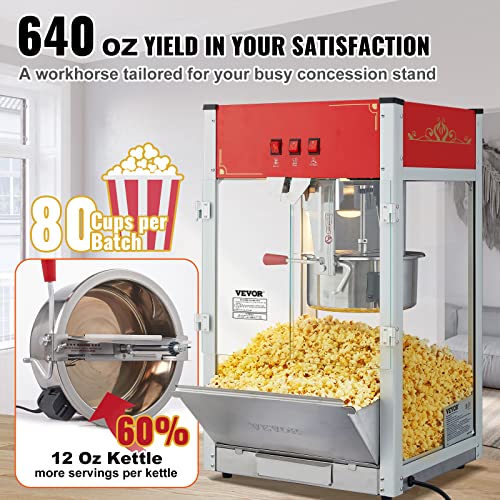 VEVOR 12 Oz Commercial Popcorn Machine, Theater Style