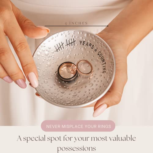 Engraved Aluminum Wedding Ring Holder Dish & Gift Box