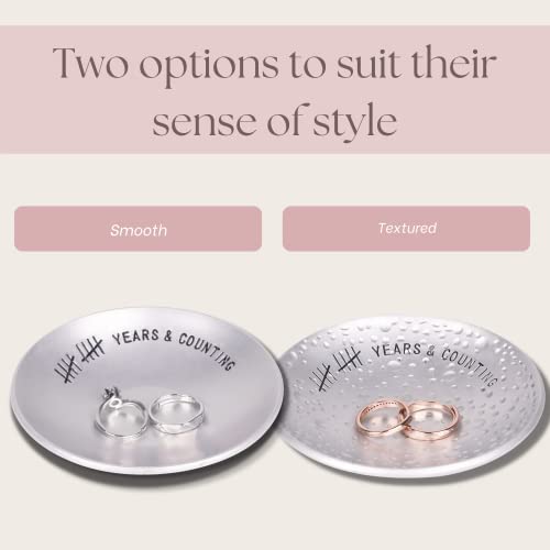 Engraved Aluminum Wedding Ring Holder Dish & Gift Box