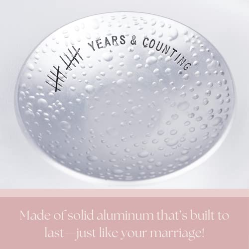 Engraved Aluminum Wedding Ring Holder Dish & Gift Box