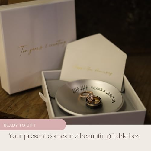 Engraved Aluminum Wedding Ring Holder Dish & Gift Box