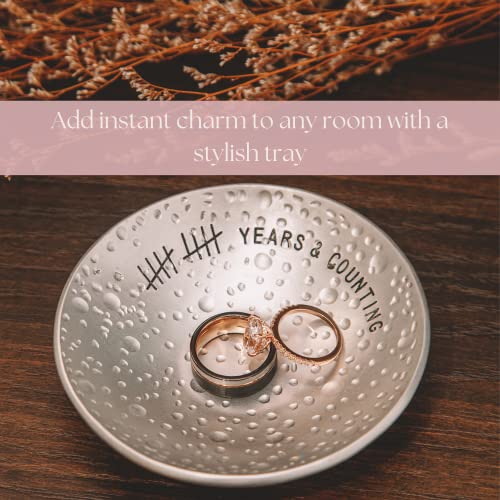 Engraved Aluminum Wedding Ring Holder Dish & Gift Box