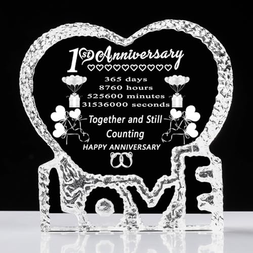 First Year Wedding Anniversary Crystal Gift Set