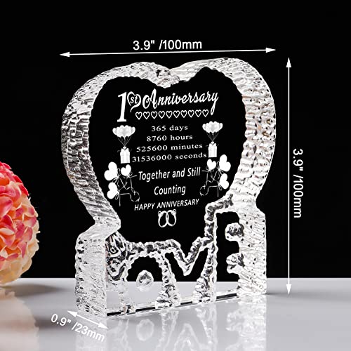 First Year Wedding Anniversary Crystal Gift Set