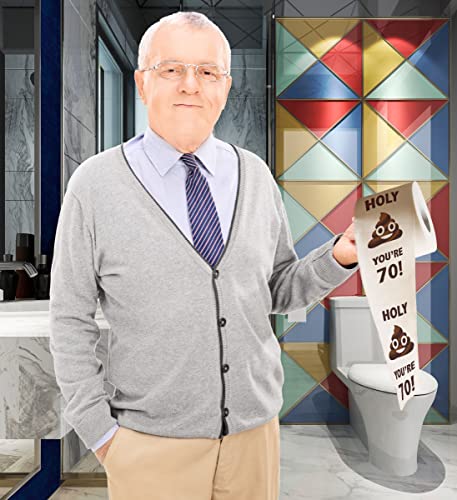 Holy Poop You're 70 Toilet Paper Gag Gift