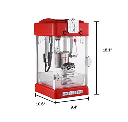 Tabletop Popcorn Machine - 1 Gallon Capacity, Red