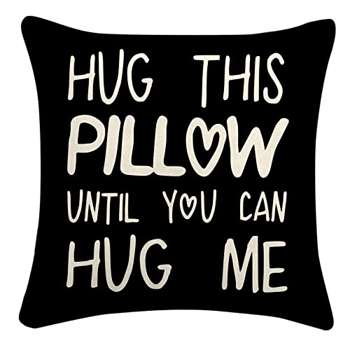 Hug Me Pillow: Romantic Gift Idea, 18'' x 18'' (Black)
