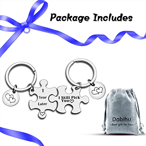 1st Anniversary Puzzle Keychain Set for Couples