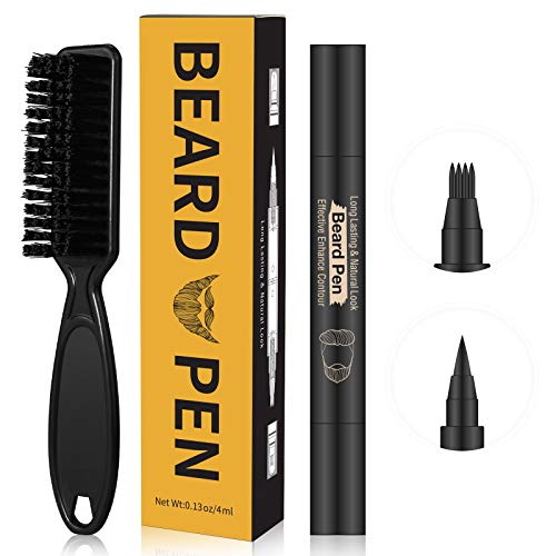 Waterproof Beard Pencil Filler with Brush - Enhance Facial Hair