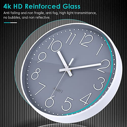 Modern Silent 12 Inch Wall Clock, Simple Style