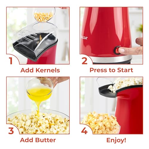 Nostalgic Hot Air Popcorn Maker | Healthy & Oil-Free