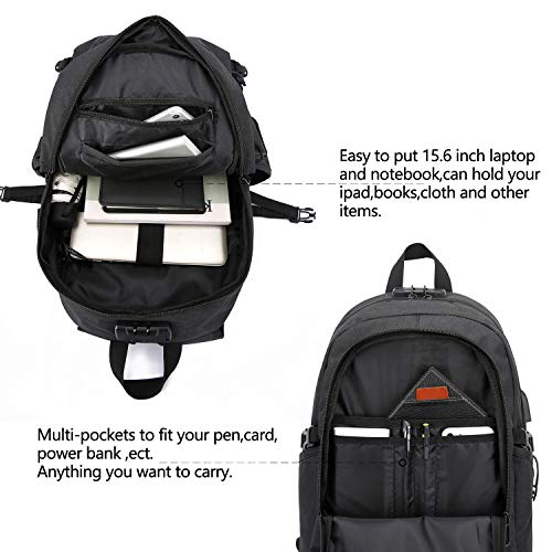 WENIG Slim Anti-Theft Laptop Backpack with USB Charging