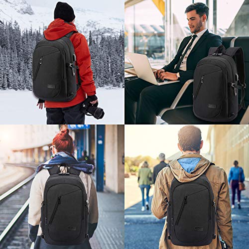 WENIG Slim Anti-Theft Laptop Backpack with USB Charging