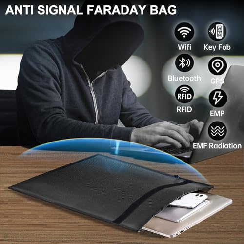 Large Faraday Bags Pack for Electronics and Keys