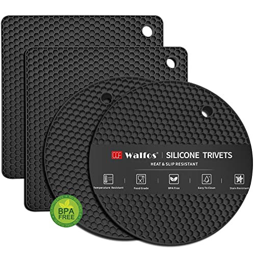 Walfos Silicone Trivet Mats - Multipurpose Kitchen Hot Pads