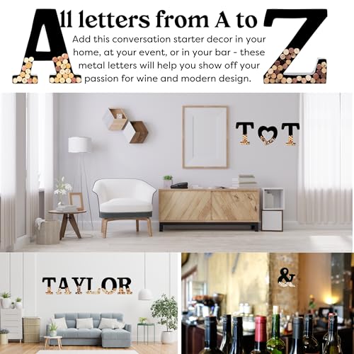 Large Metal Wine Cork Holder - A to Z Letters