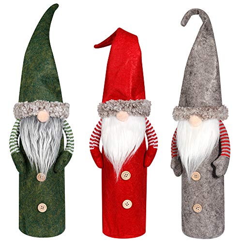 Handmade Swedish Gnomes Wine Bottle Toppers: 3 Pack
