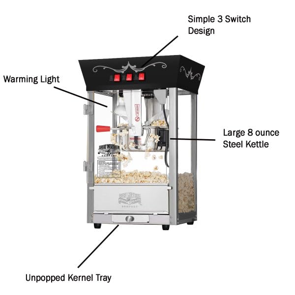 Antique Style Popcorn Popper Machine, 8 Ounce