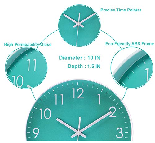 Epy Huts Modern Simple Teal Wall Clock