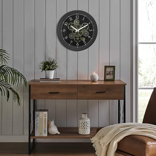 Vintage Industrial Steampunk Moving Gear Wall Clock (15")