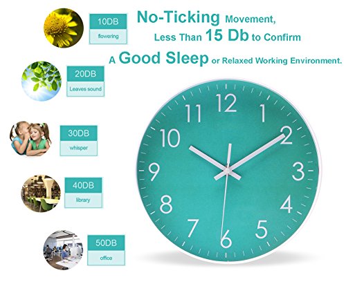 Epy Huts Modern Simple Teal Wall Clock
