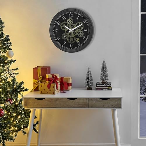 Vintage Industrial Steampunk Moving Gear Wall Clock (15")