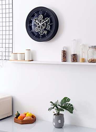 Vintage Industrial Steampunk Moving Gear Wall Clock (15")