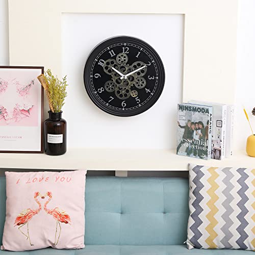 Vintage Industrial Steampunk Moving Gear Wall Clock (15")