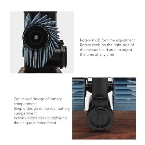 Automatic Turning Tube Clock - Retro Desk Clock (Blue)