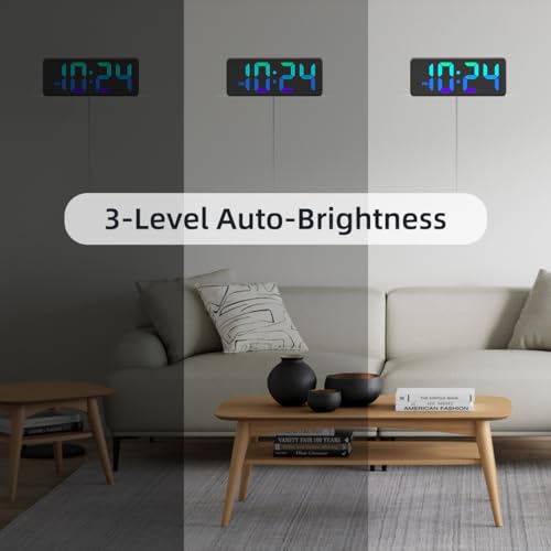 XUANZIT LED Digital Wall Clock with RGB Display