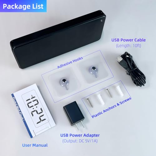 XUANZIT LED Digital Wall Clock with RGB Display