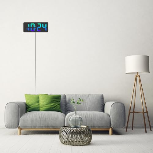 XUANZIT LED Digital Wall Clock with RGB Display
