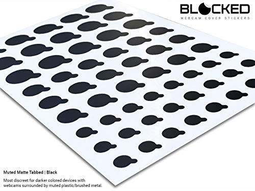 57-Pack Black Webcam/Camera Vinyl Covers with Multiple Sizes