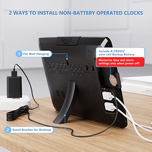 Large Display Digital Wall Clock with Calendar and Temperature