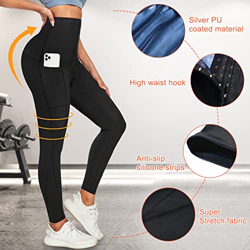 AGILONG Women's High Waist Sauna Sweat Pants